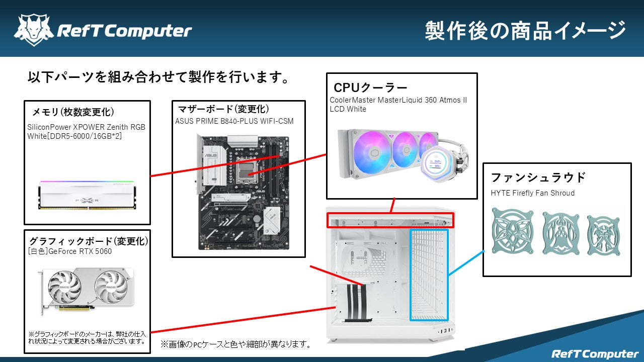 【受注生産:2025年冬以降お届け】【崩壊:スターレイル「ホタル」コラボケース】HYTE Y70/AM5-Ryzen 5 9600X/RTX5060搭載モデル
