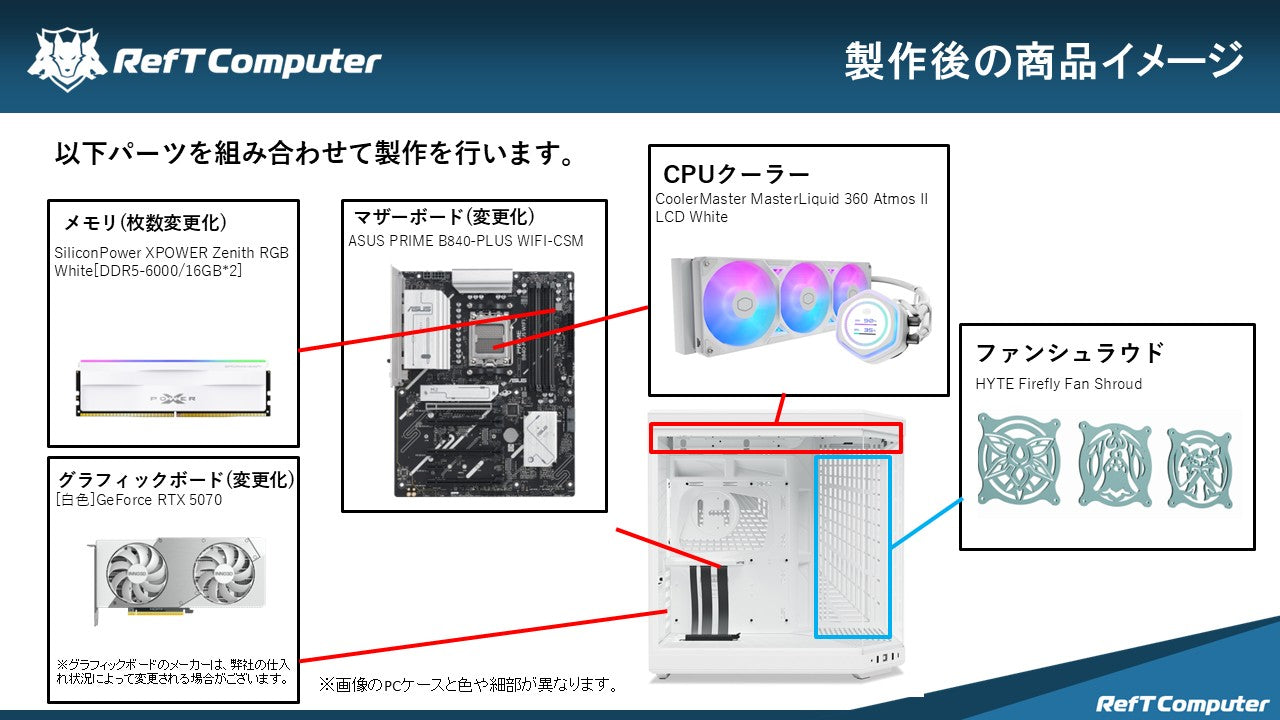 【受注生産:2025年冬以降お届け】【崩壊:スターレイル「ホタル」コラボケース】HYTE Y70/AM5-Ryzen 7 7800X3D/RTX5070搭載モデル