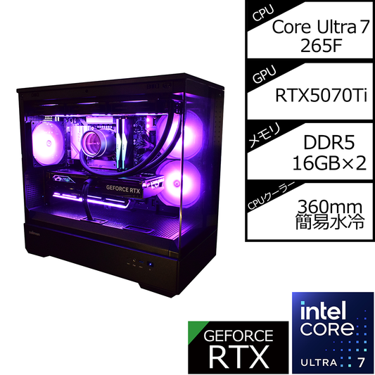 【P30 BLACK】Intel Core Ultra 7 265F/RTX5070Ti搭載モデル